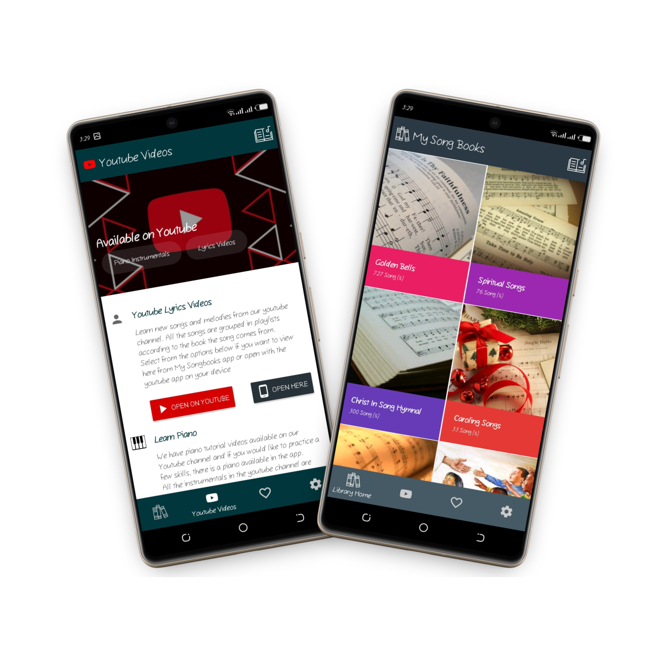My Songbooks mobile app screenshots